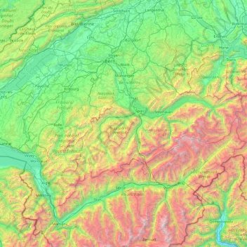 Amtsbezirk Niedersimmental topographic map, elevation, terrain