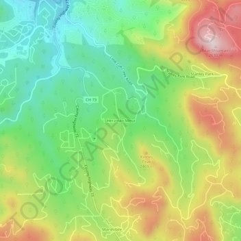 Herzman Mesa topographic map, elevation, terrain