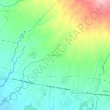 Bukal Norte topographic map, elevation, terrain