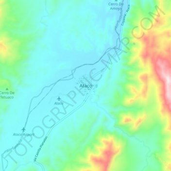 Ataco topographic map, elevation, terrain