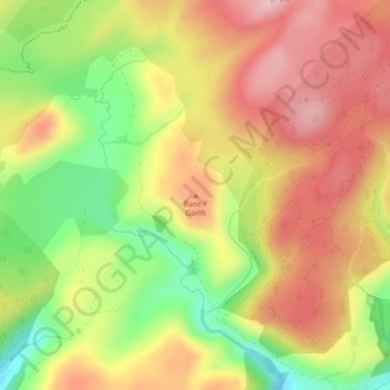 Banc Y Garth topographic map, elevation, terrain
