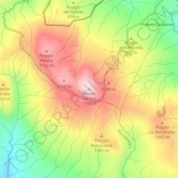 Monte Labbro topographic map, elevation, terrain