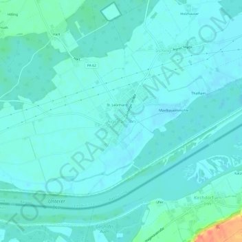 Aigen am Inn topographic map, elevation, terrain