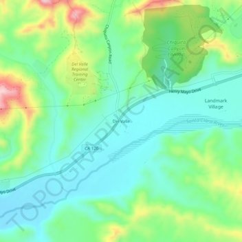 Del Valle topographic map, elevation, terrain