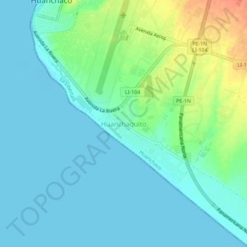 Huanchaquito topographic map, elevation, terrain