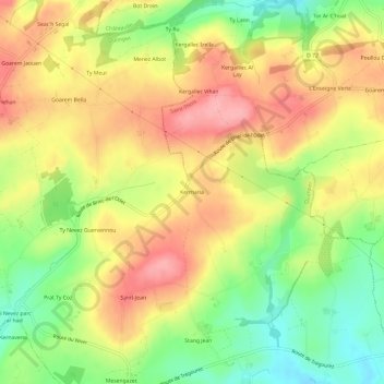Kermaria topographic map, elevation, terrain