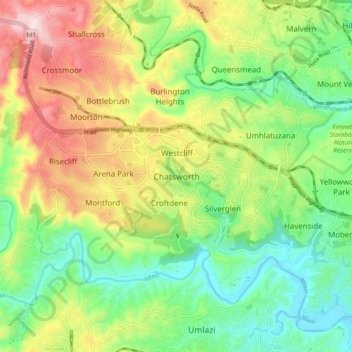 Chatsworth topographic map, elevation, terrain