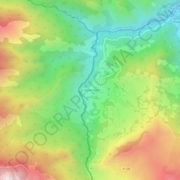 Les Bourinquets topographic map, elevation, terrain