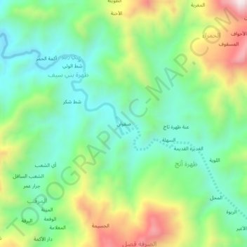 Safwan topographic map, elevation, terrain