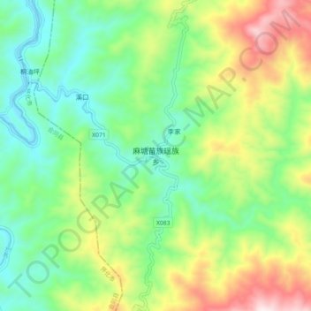 Matang topographic map, elevation, terrain