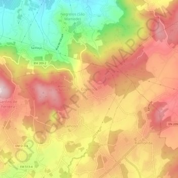 Codessos topographic map, elevation, terrain