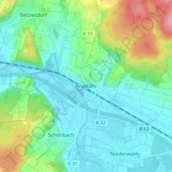 Anzefahr topographic map, elevation, terrain