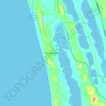 Preston Beach topographic map, elevation, terrain