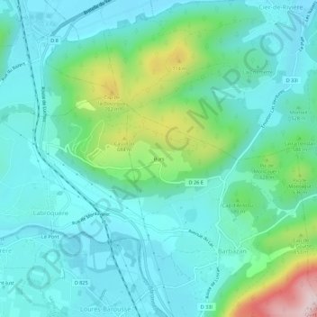 Burs topographic map, elevation, terrain