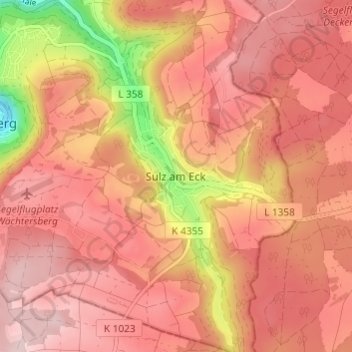 Sulz am Eck topographic map, elevation, terrain