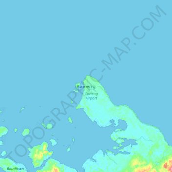 Kavieng topographic map, elevation, terrain
