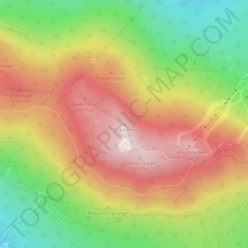 Eckstein topographic map, elevation, terrain