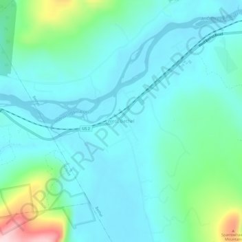 West Bethel topographic map, elevation, terrain