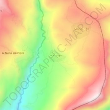 La Yunga topographic map, elevation, terrain
