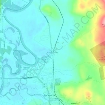 Coos Junction topographic map, elevation, terrain