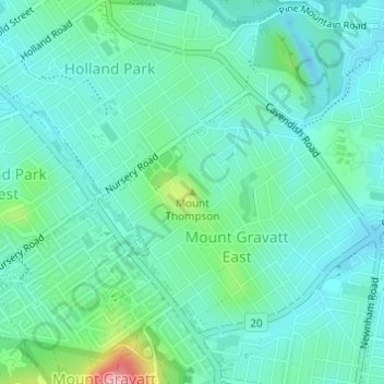 Mount Thompson topographic map, elevation, terrain