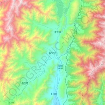 Mianning topographic map, elevation, terrain