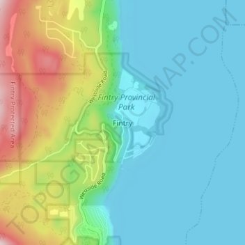 Fintry topographic map, elevation, terrain