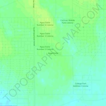 Agua Dulce topographic map, elevation, terrain