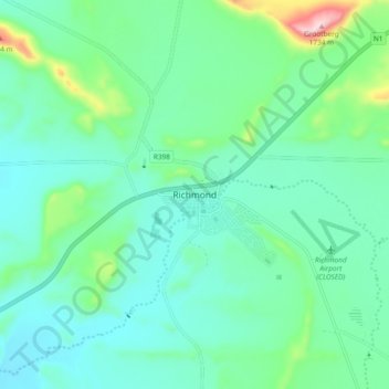 Richmond topographic map, elevation, terrain
