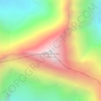Gangapurna topographic map, elevation, terrain