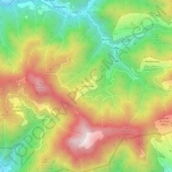 Farnocchia topographic map, elevation, terrain
