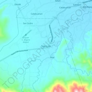 San Luis topographic map, elevation, terrain