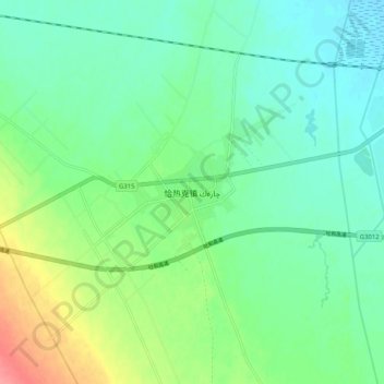 恰热克镇 topographic map, elevation, terrain