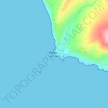 Punta Bianca topographic map, elevation, terrain