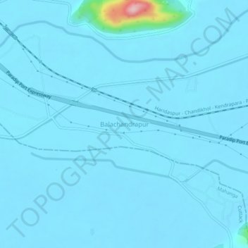 Balachandrapur topographic map, elevation, terrain