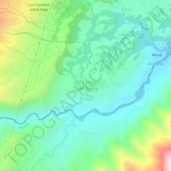 Carmen de Bulira topographic map, elevation, terrain