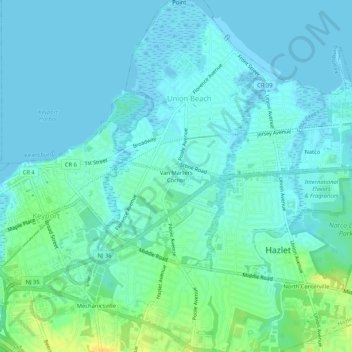 Van Marters Corner topographic map, elevation, terrain