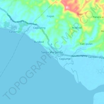 Santa Margarita topographic map, elevation, terrain