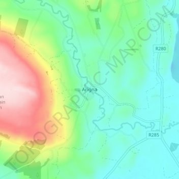 Arigna topographic map, elevation, terrain