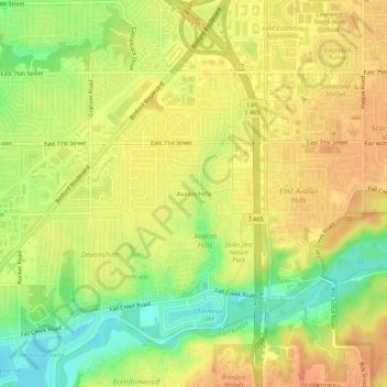 Avalon Hills topographic map, elevation, terrain