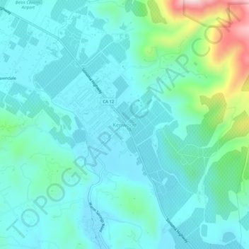 Kenwood topographic map, elevation, terrain