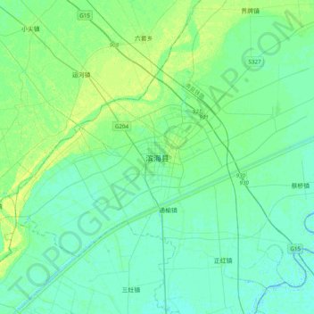 Binhai topographic map, elevation, terrain