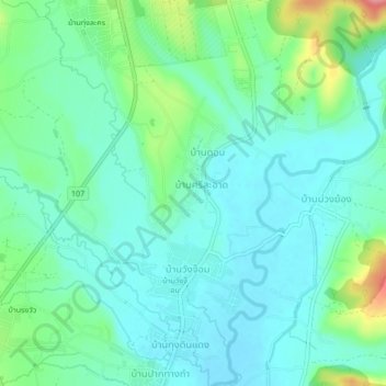 Ban Sisa Ati topographic map, elevation, terrain