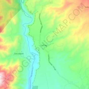 La Caja topographic map, elevation, terrain
