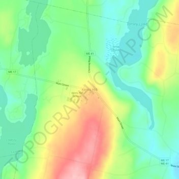 Kents Hill topographic map, elevation, terrain