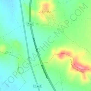 Doña Marta topographic map, elevation, terrain