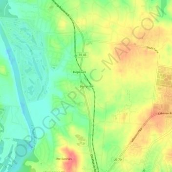 Berryville topographic map, elevation, terrain