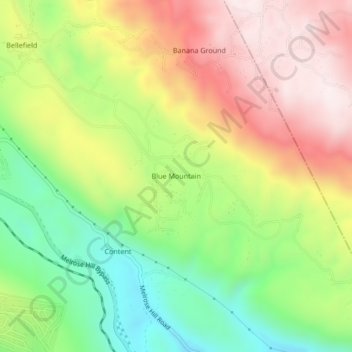 Blue Mountain topographic map, elevation, terrain