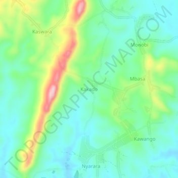 Kakado topographic map, elevation, terrain