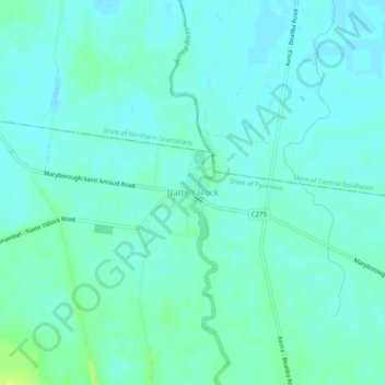 Natte Yallock topographic map, elevation, terrain